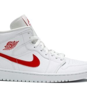 Air Jordan 1 Mid ‘White University Red’ Unfading Sneaker