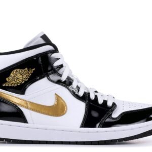 Air Jordan 1 Mid Patent ‘Black Gold’ Unfading Sneaker