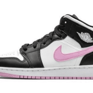 Jordan 1 Mid White Black Light Arctic Pink